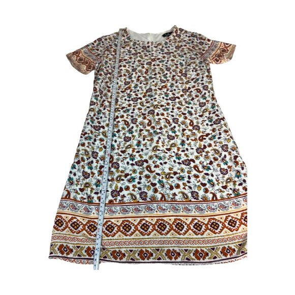 Lulus Dress Womens S White Paisley Shift Mini Nikolai Lined Preppy Church Summer - Picture 9 of 12